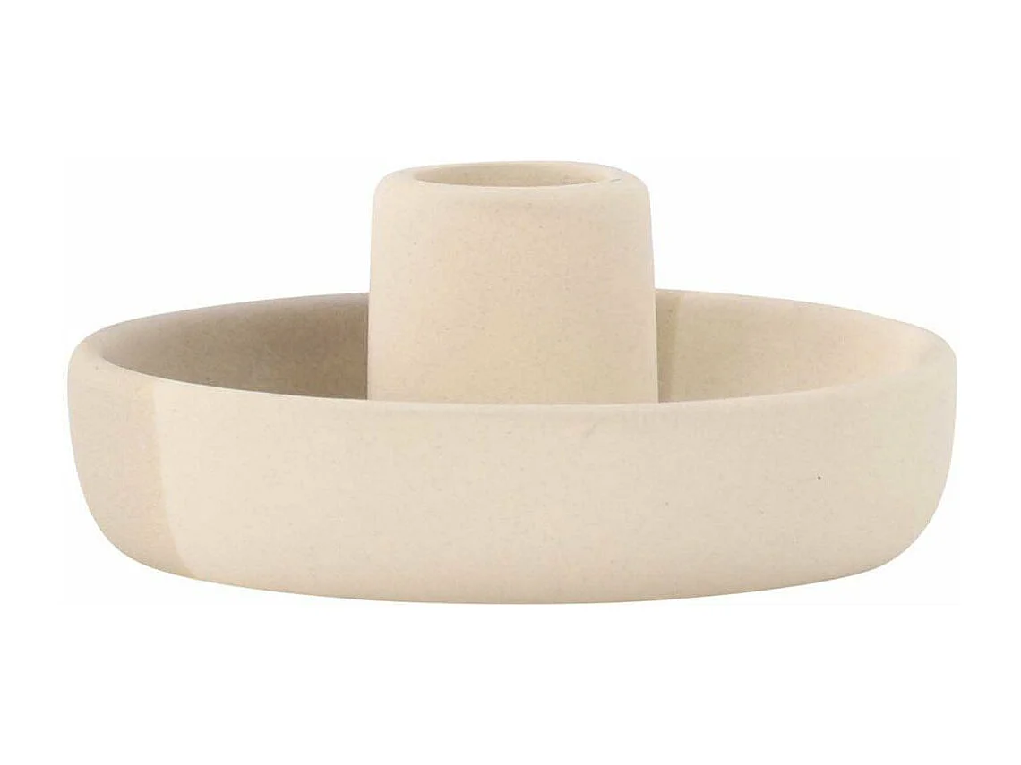 Bougeoir en Céramique "Otis" 11cm Beige