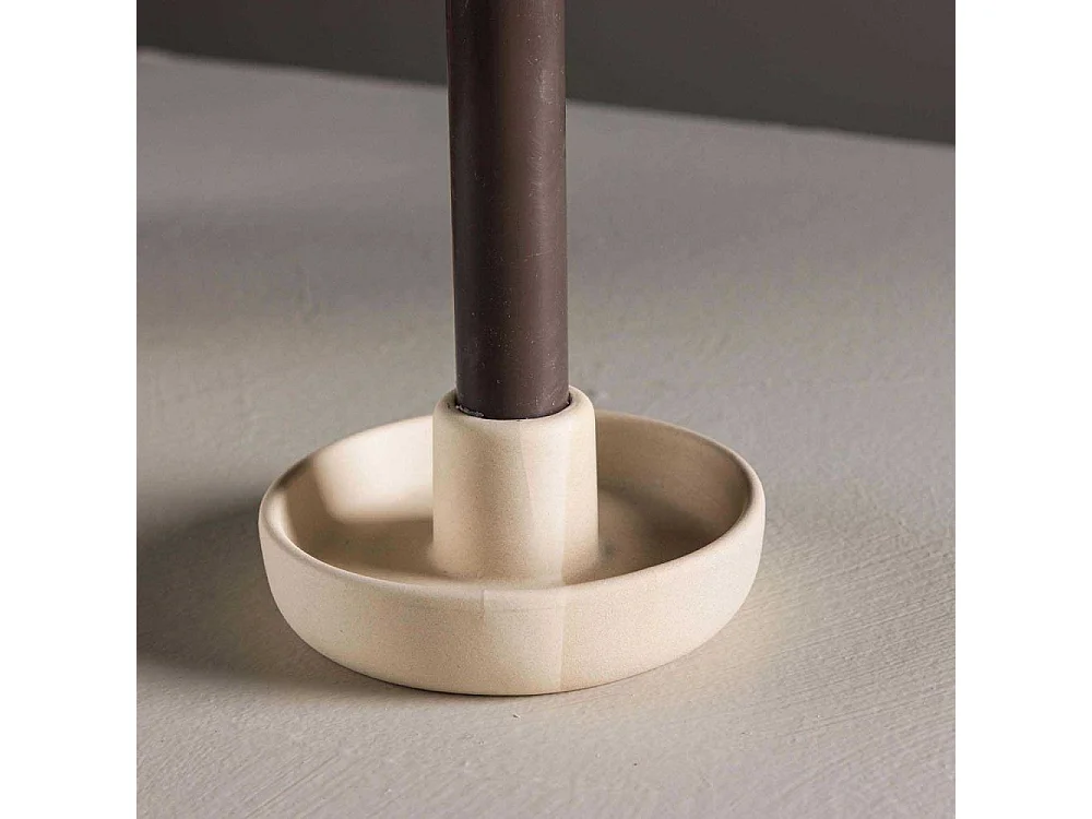 Bougeoir en Céramique "Otis" 11cm Beige