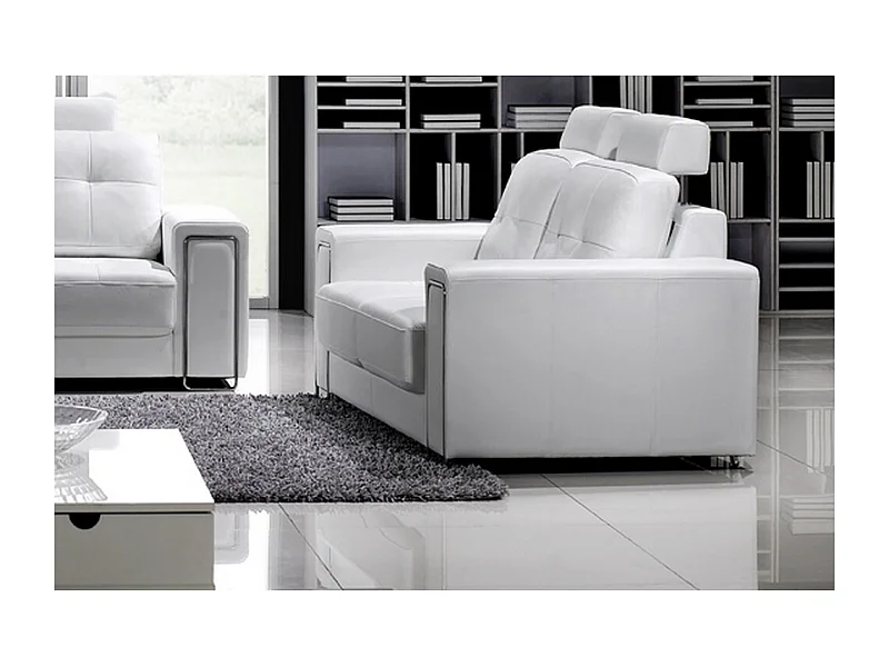 Tweezitsbank van hoogwaardig wit Italiaans leer Prestige luxe MATIGNON