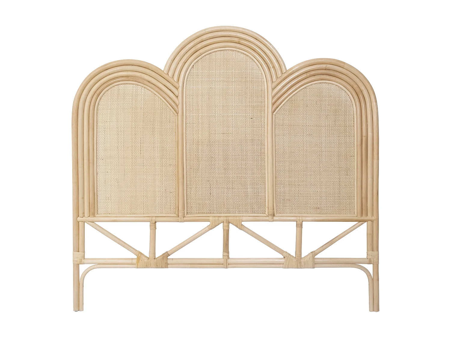 Sengegavl 140 cm - Rattan - Naturlig - JAKOBIA