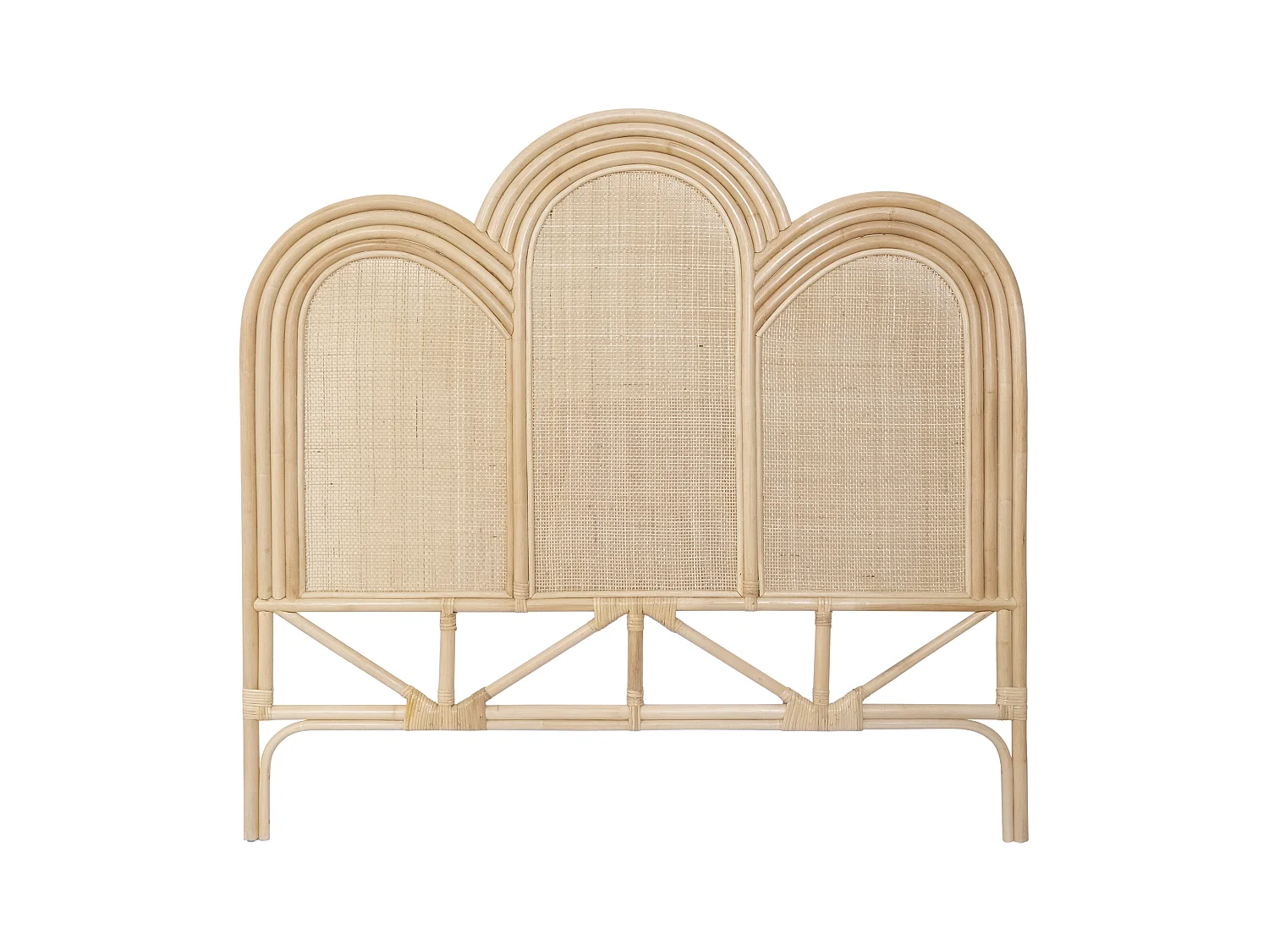 Tête de lit 140 cm - Rotin - Naturel - JAKOBIA