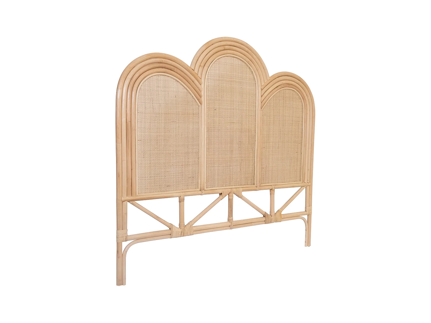 Tête de lit 140 cm - Rotin - Naturel - JAKOBIA