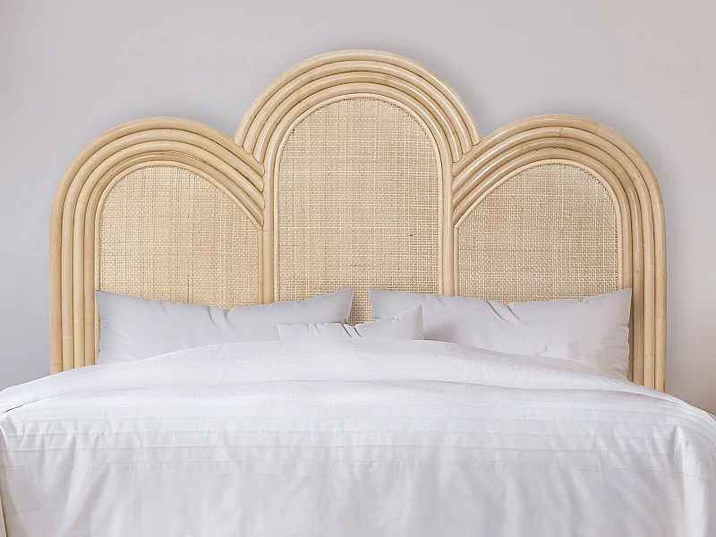 Tête de lit 140 cm - Rotin - Naturel - JAKOBIA