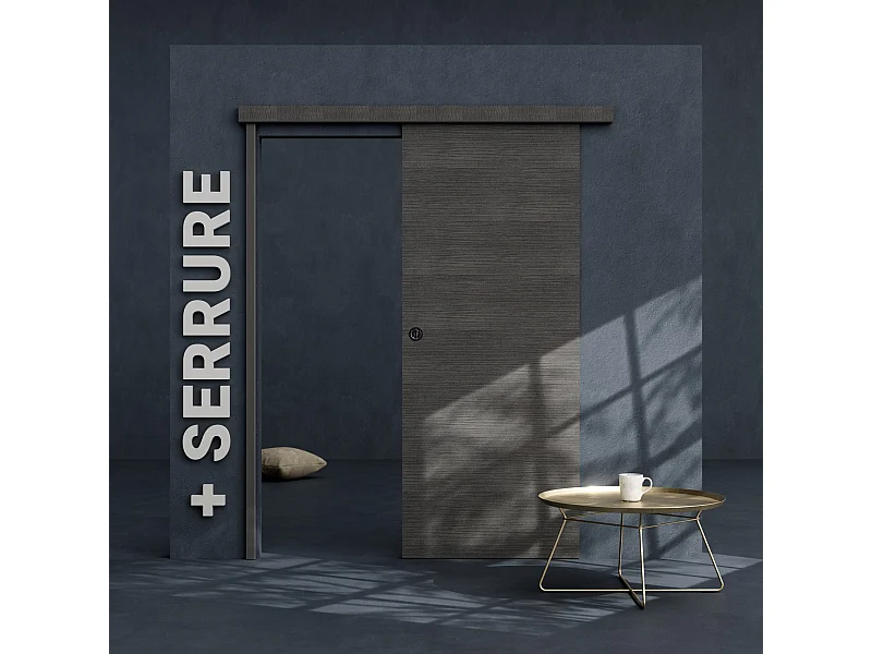 Porte Coulissante avec Rail + Serrure - Costa Rica 83 cm