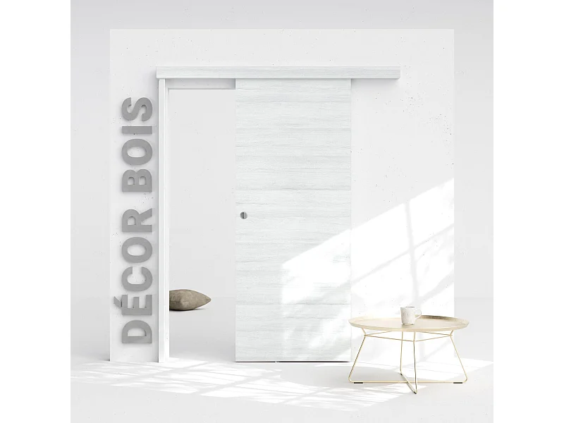 Porte Coulissante avec Rail - Helsinki 83 cm - Avec butée