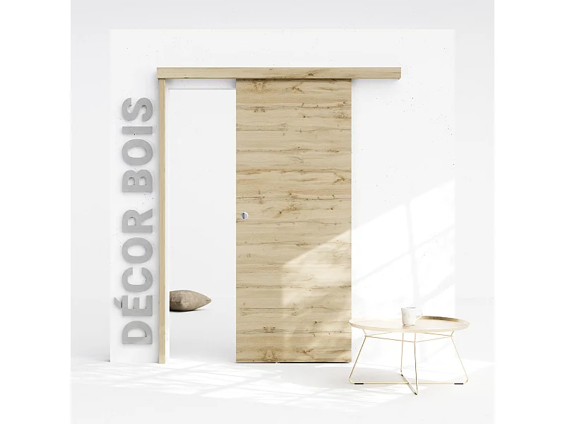 Porte Coulissante avec Rail - Tokyo 83 cm - Avec butée