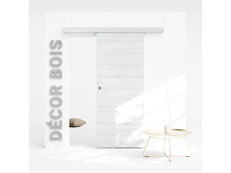 Porte Coulissante avec Rail - Helsinki 83 cm - Sans butée