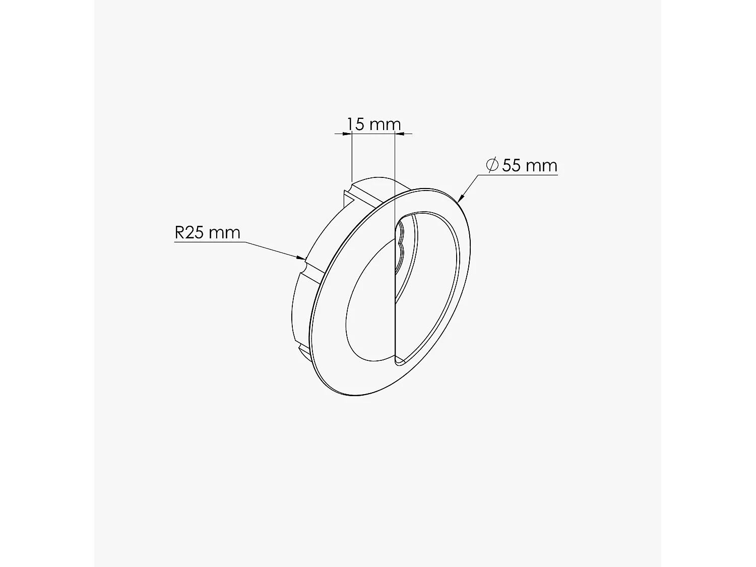Poignées PVC Type Cuvette pour Porte Coulissante