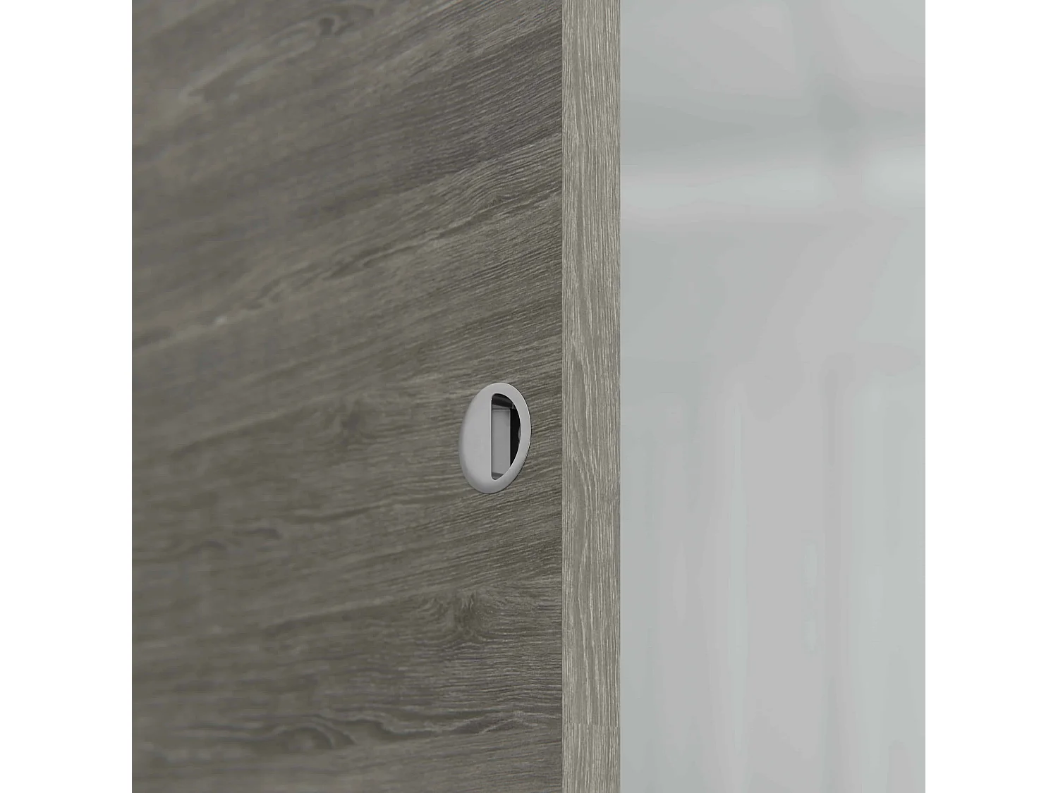 Porte Coulissante Seule - Gris blanchi 83 cm