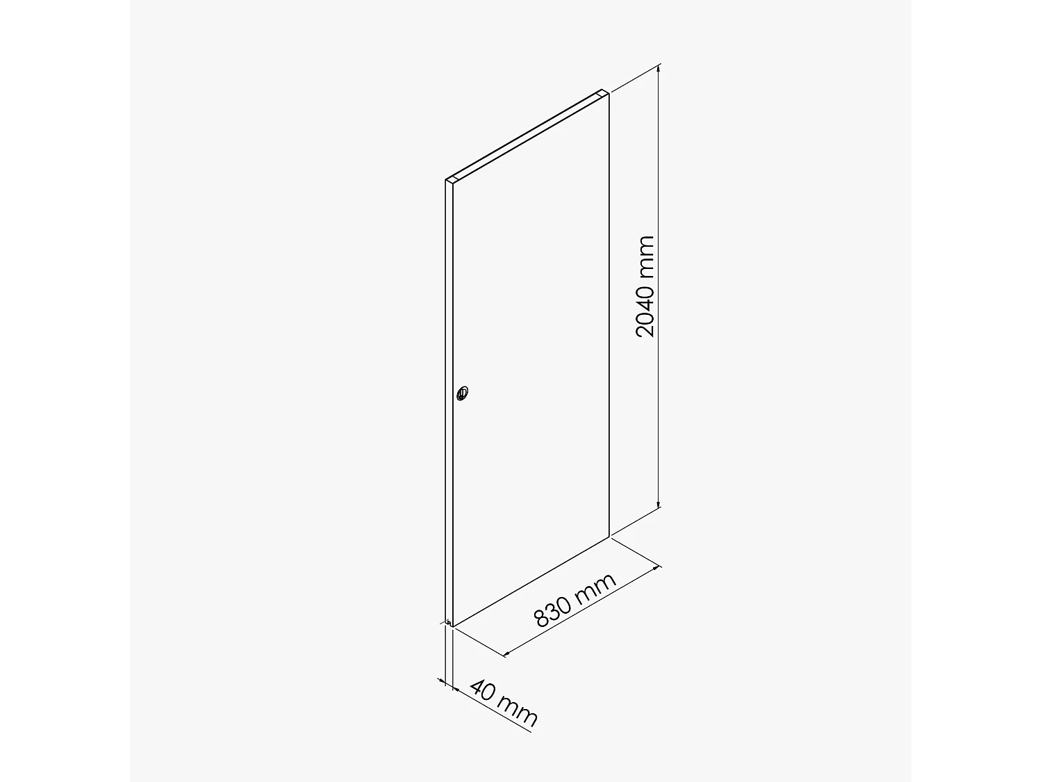 Porte Coulissante Seule - Gris blanchi 83 cm