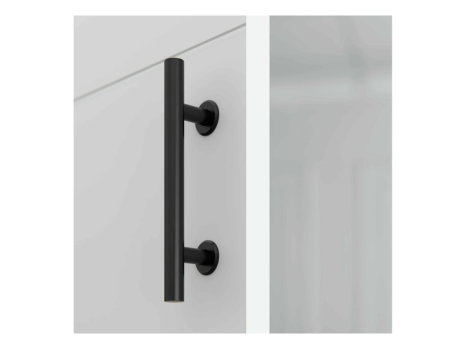 Porte Coulissante avec Rail + Poignée Verticale - Laquée Ligne 83 cm