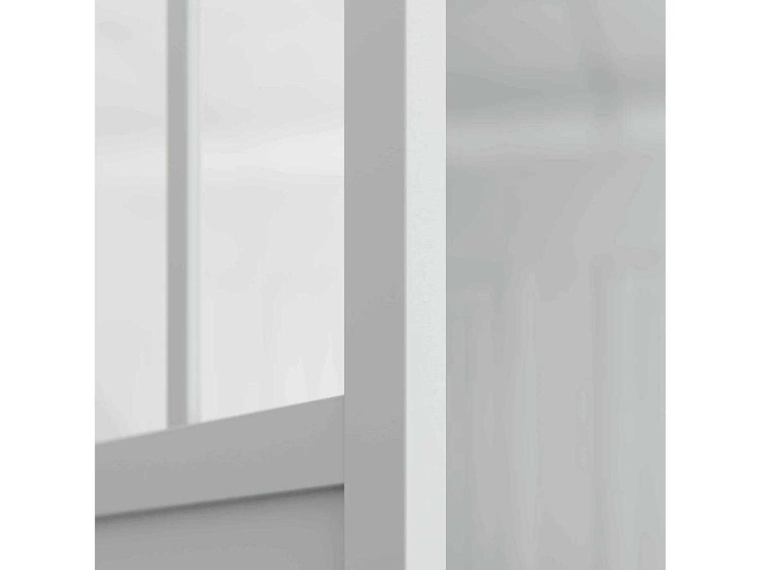 Porte Coulissante avec Rail - Atelier Blanche 83 cm - Sans poignée