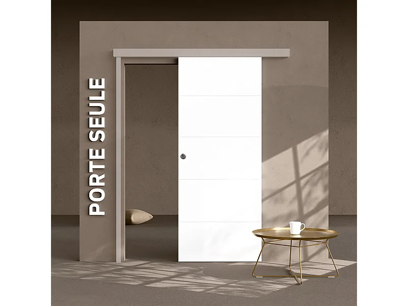 Porte Coulissante Seule - Prépeinte Ligne 83 cm