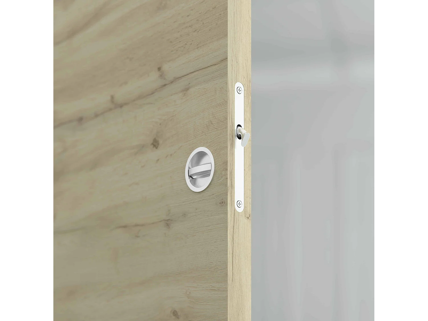 Porte Coulissante avec Rail + Serrure - Tokyo 83 cm