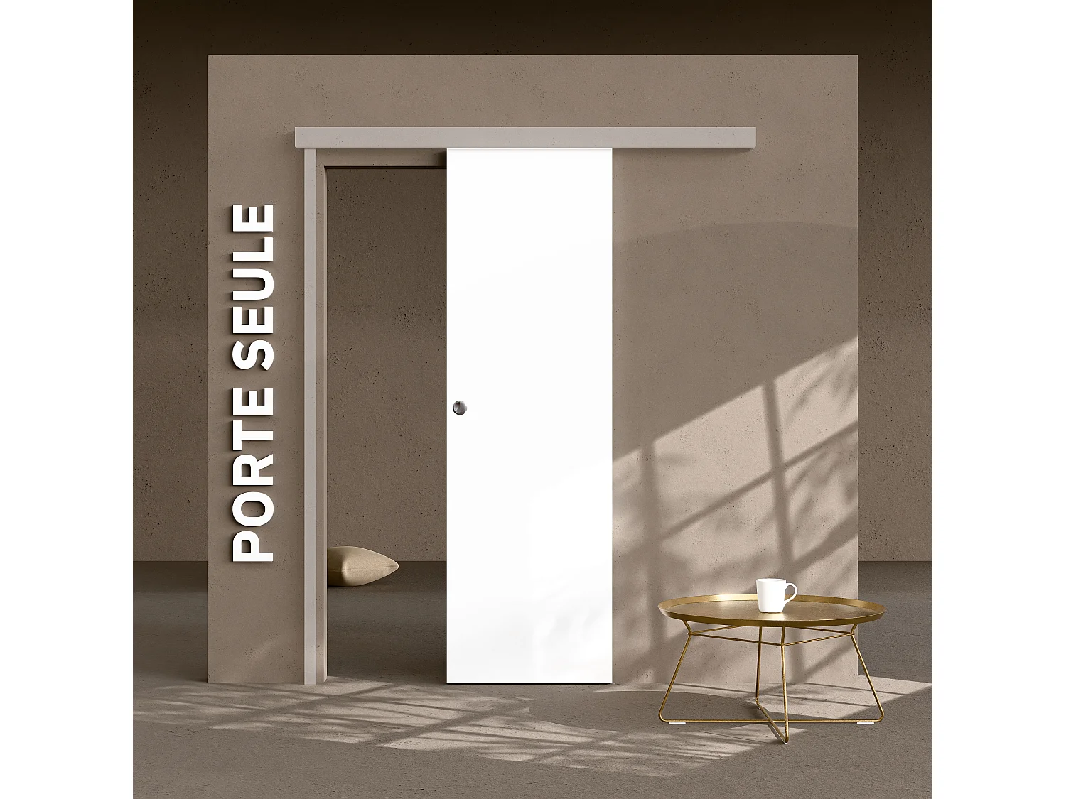 Porte Coulissante Seule - Prépeinte Plane 63 cm