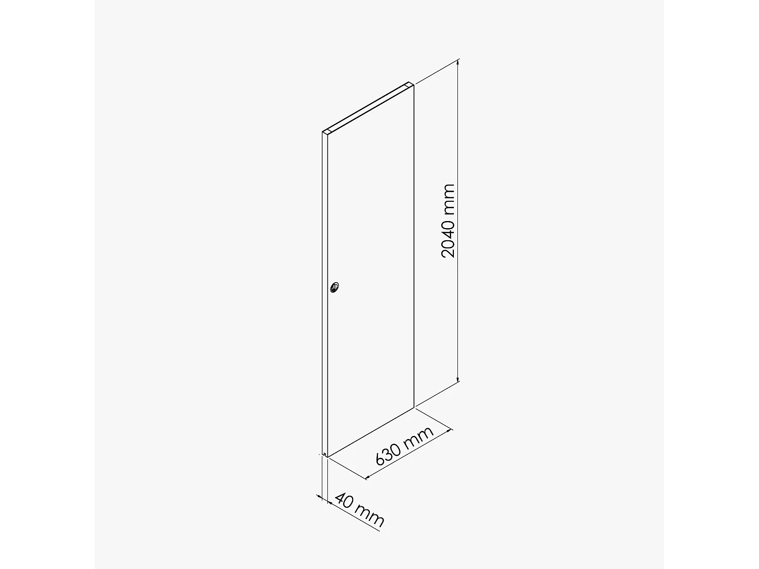 Porte Coulissante Seule - Prépeinte Plane 63 cm