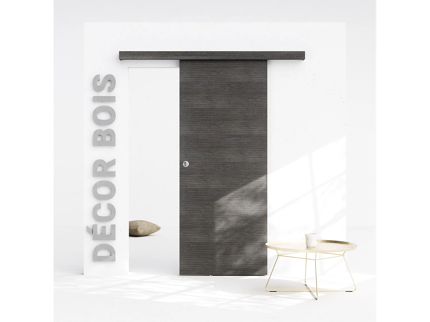 Porte Coulissante avec Rail - Costa Rica 83 cm - Sans butée