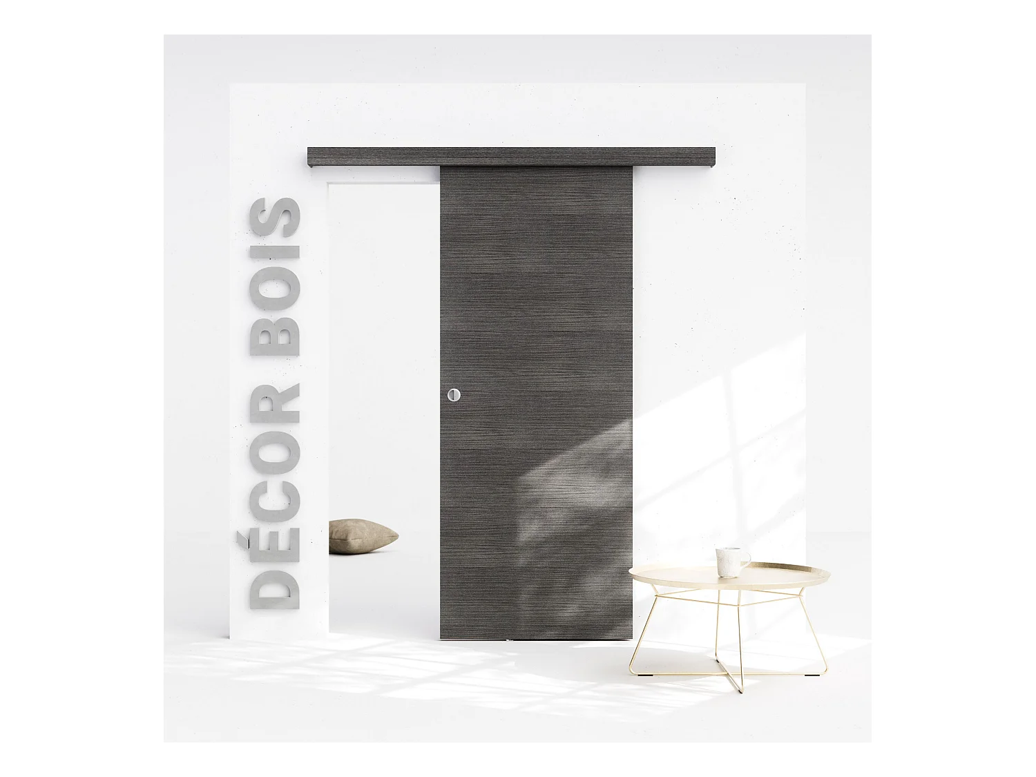 Porte Coulissante avec Rail - Costa Rica 83 cm - Sans butée