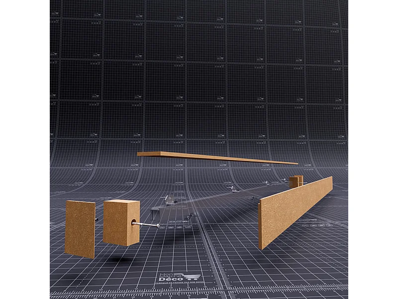 Cache-rail coulissant "U" - MDF brut à peindre