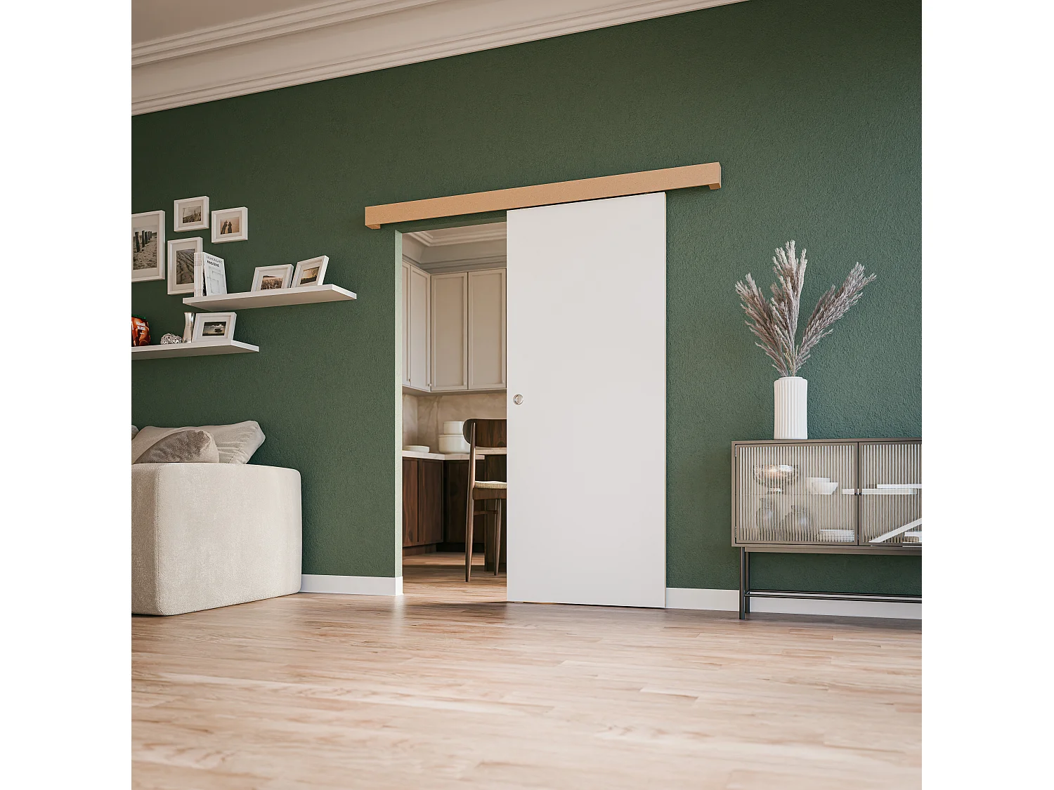 Cache-rail coulissant "U" - MDF brut à peindre