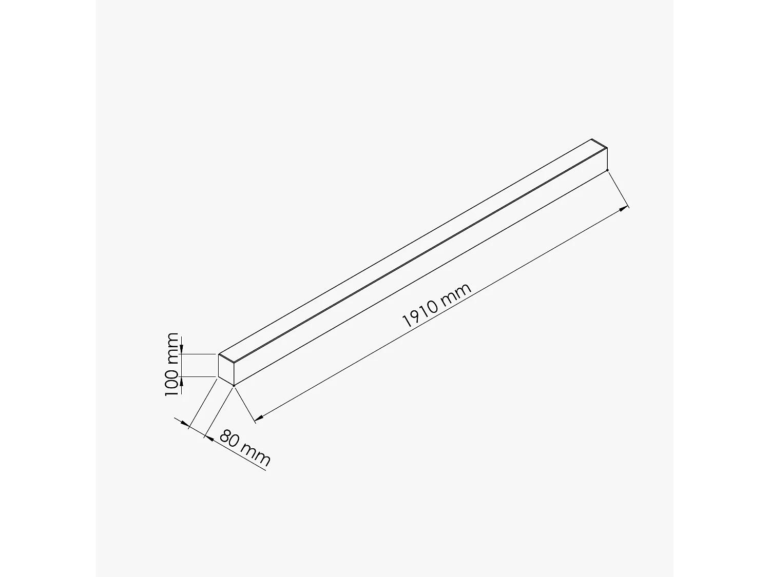 Cache-rail coulissant "U" - MDF brut à peindre