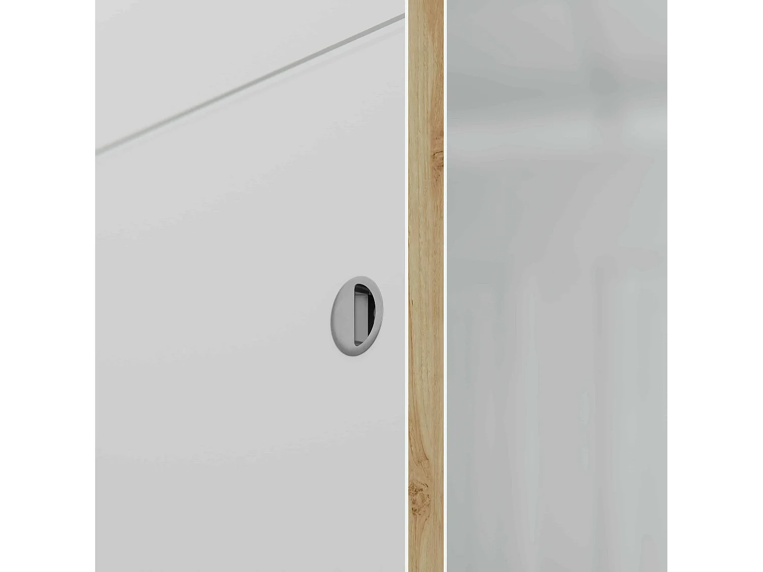 Porte Coulissante avec Rail - Prépeinte Ligne 93 cm - Avec butée