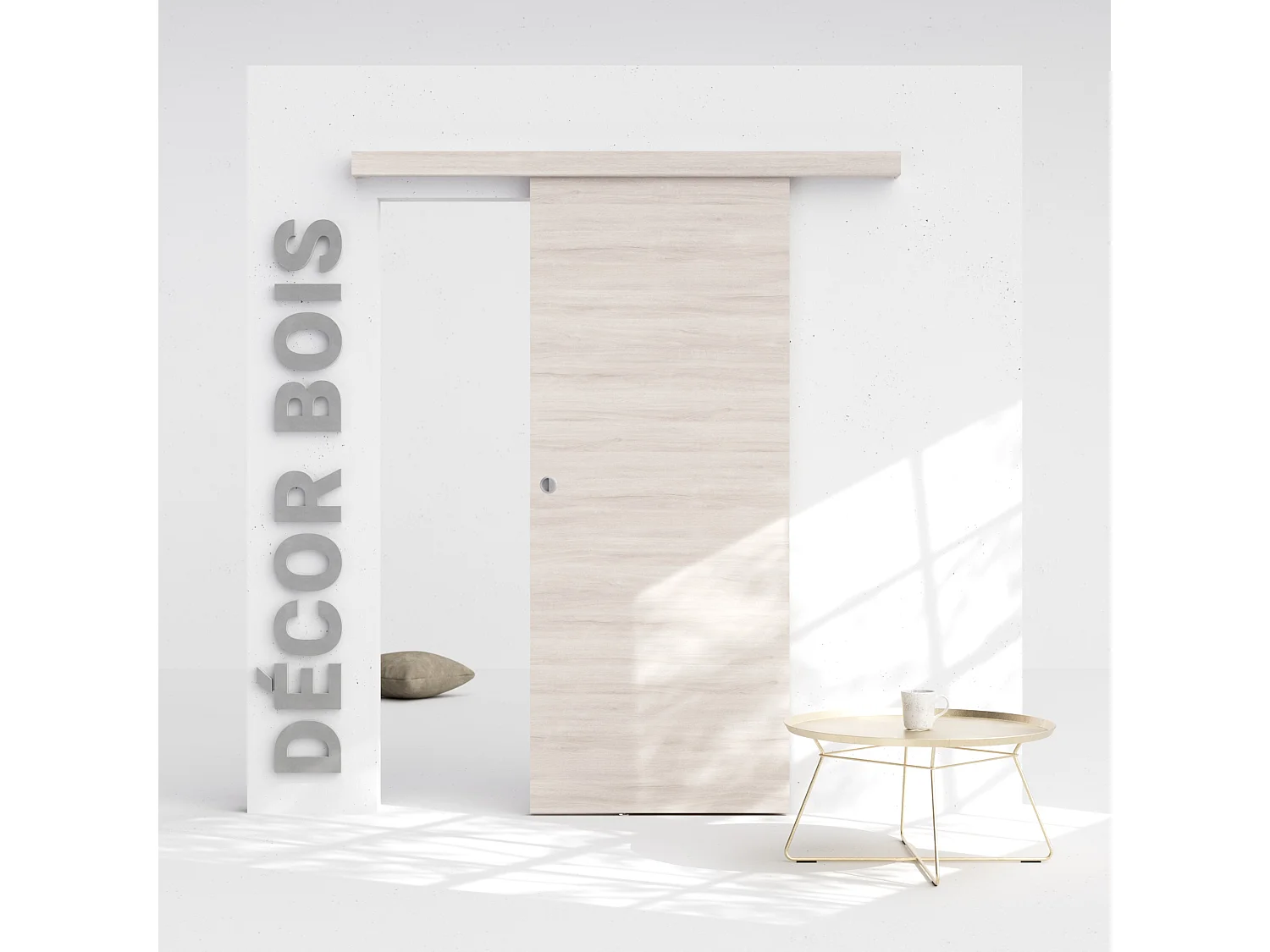 Porte Coulissante avec Rail - Oslo 83 cm - Sans butée