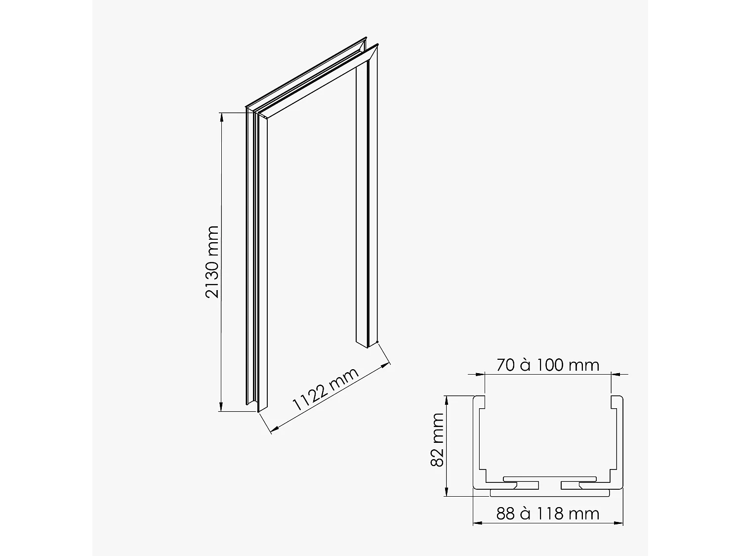 Habillage de Cloison 1 m - Blanc