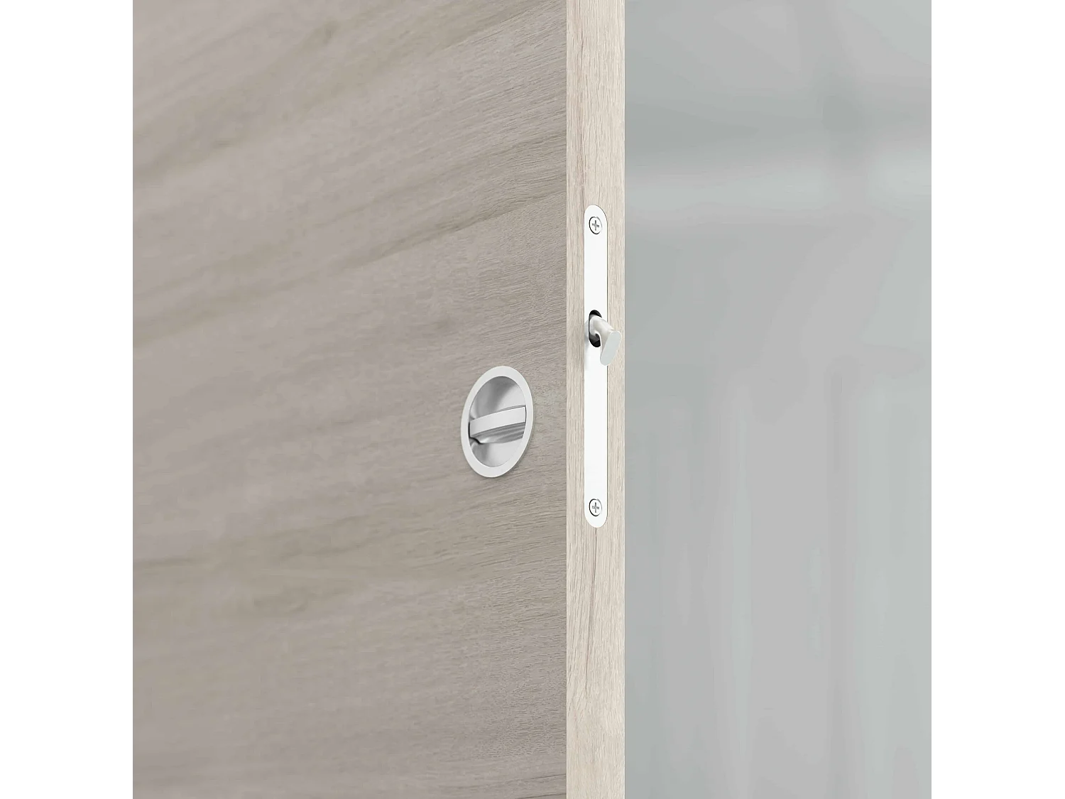 Porte Coulissante avec Rail + Serrure - Oslo 83 cm