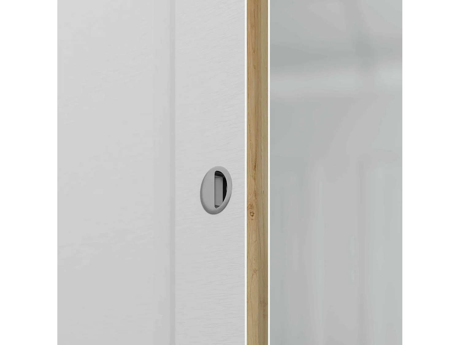 Porte Coulissante avec Rail - Prépeinte Marseille 83 cm - Sans butée