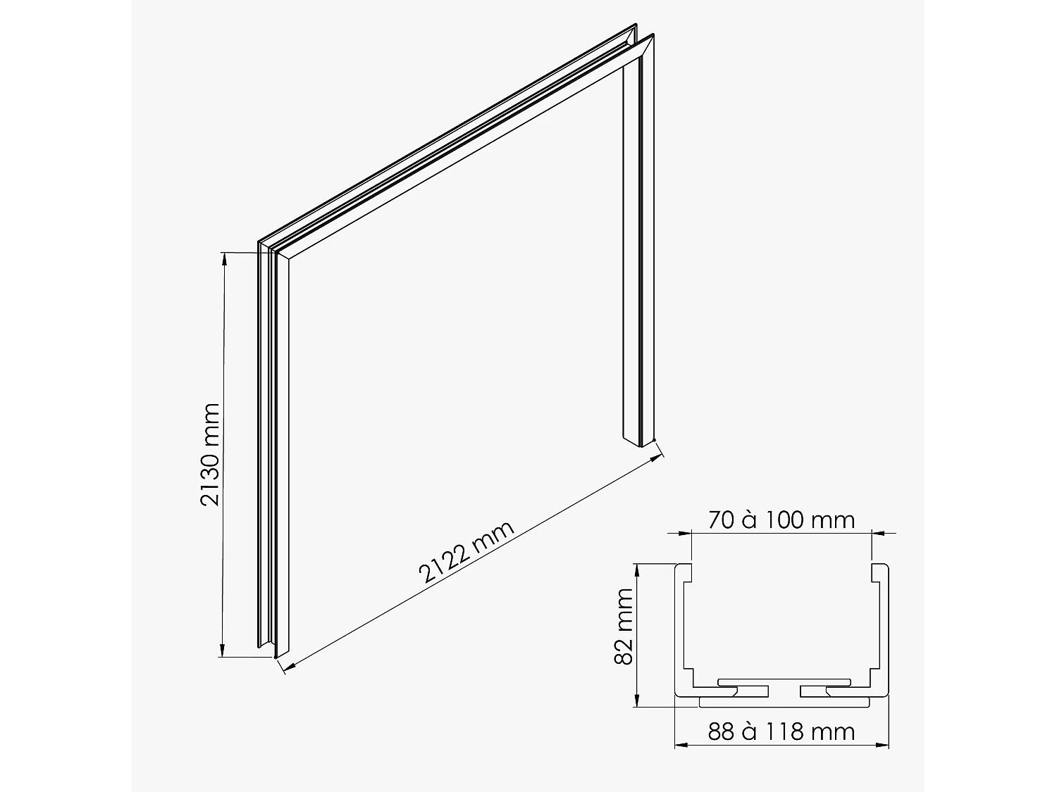 Habillage de Cloison 2.20 m - Blanc