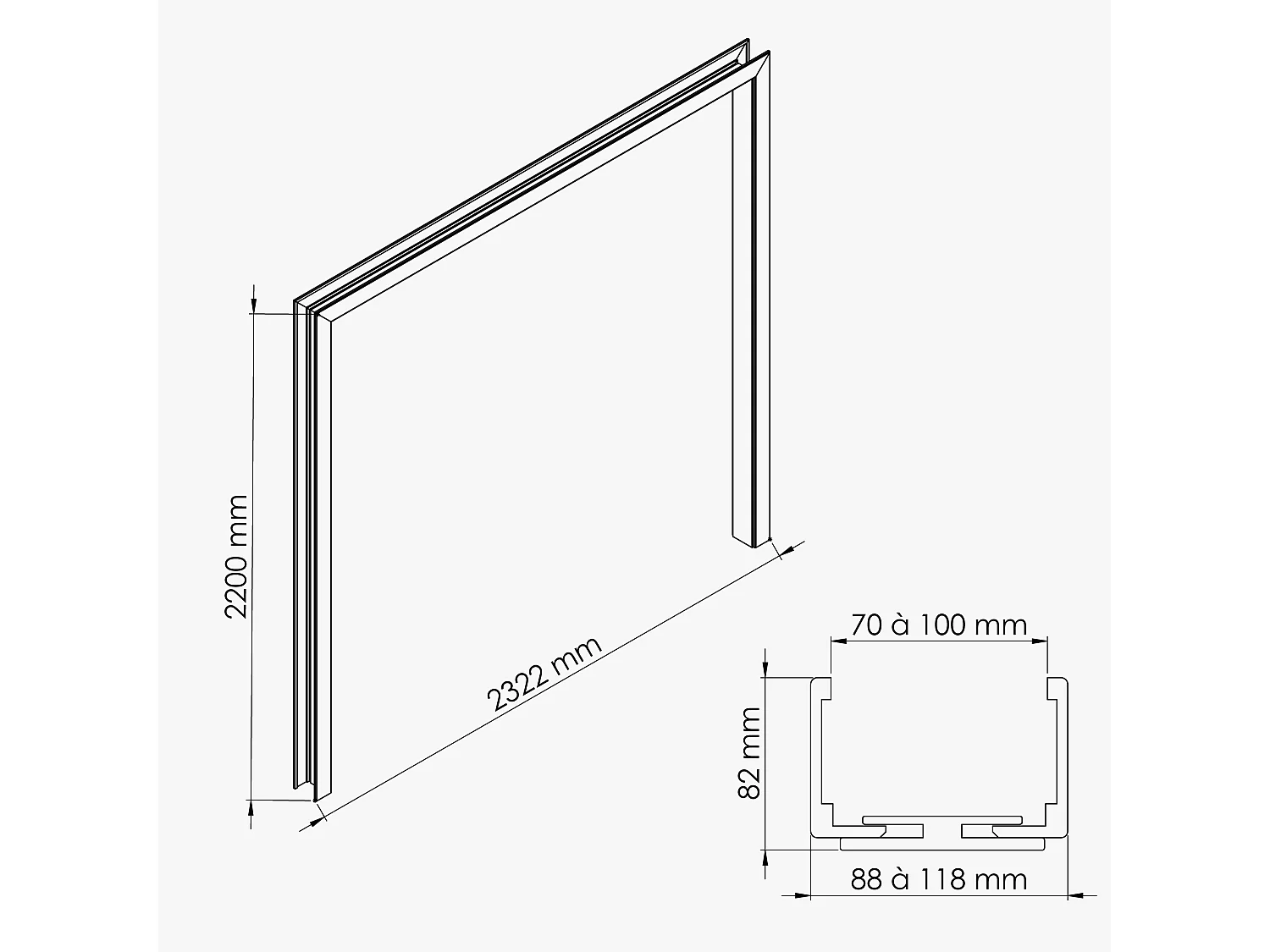 Habillage de Cloison 2.20 m - Blanc