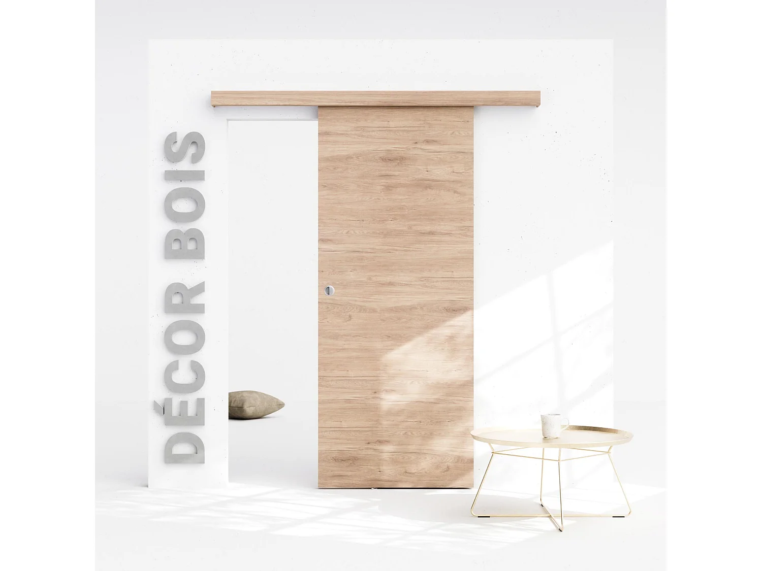 Porte Coulissante avec Rail - Denver 83 cm - Sans butée