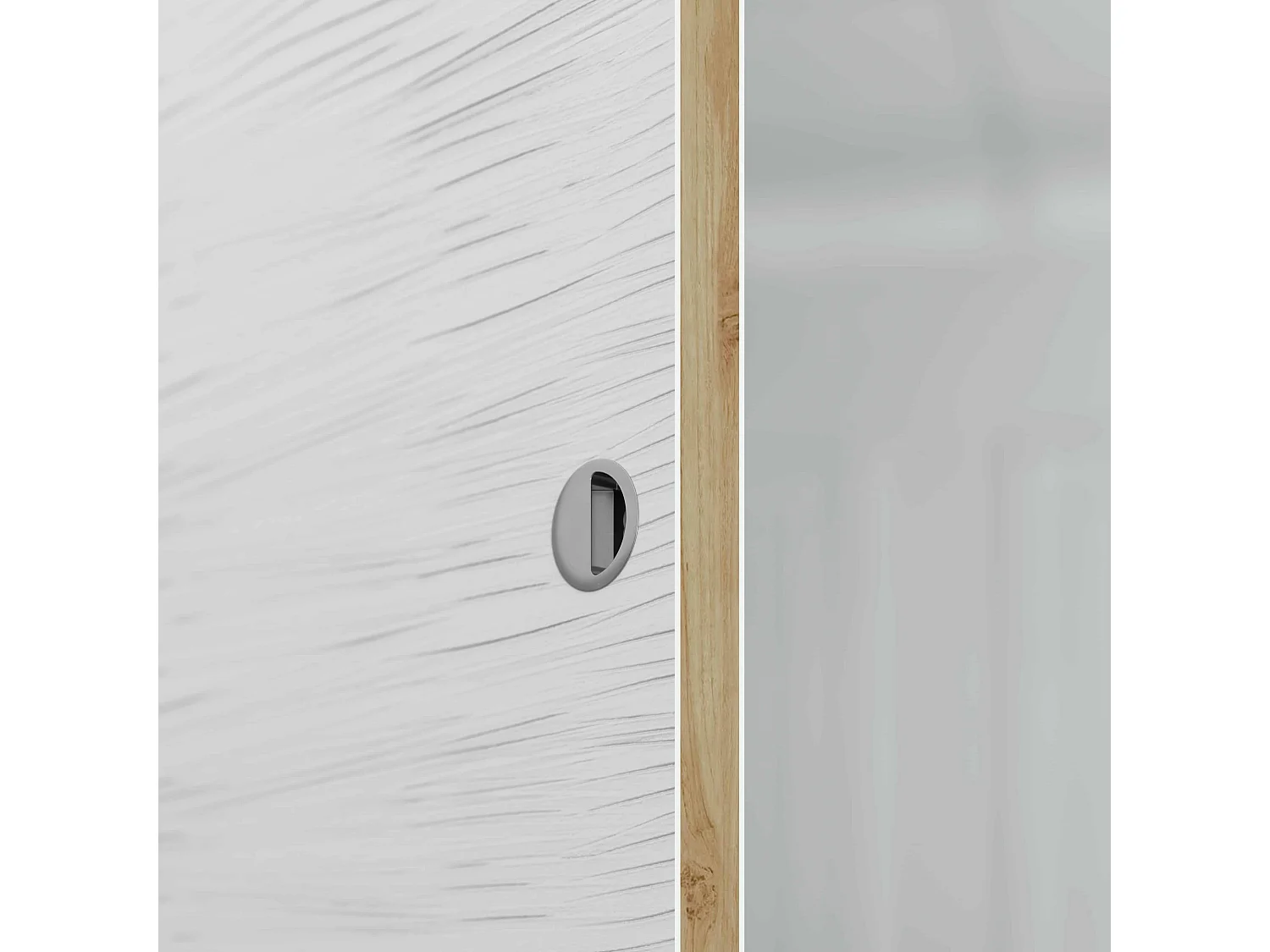 Porte Coulissante avec Rail - Prépeinte Mayotte 83 cm - Sans butée