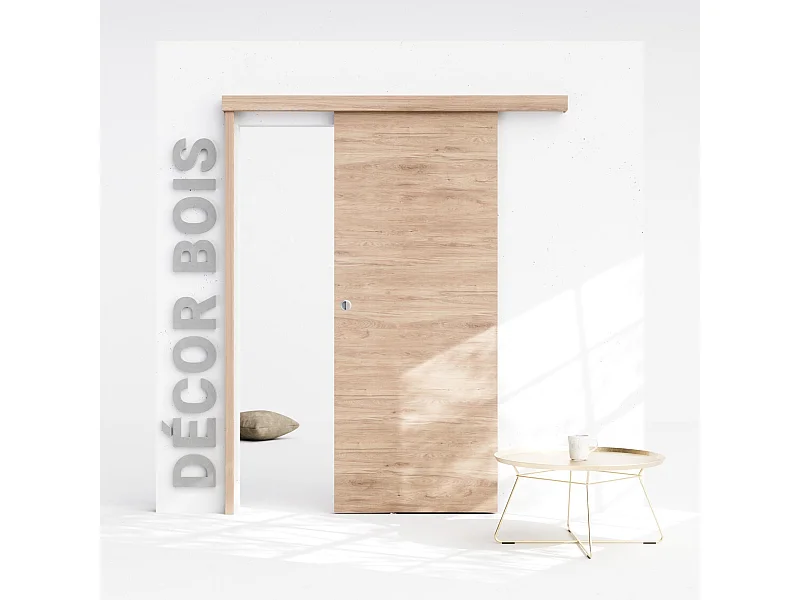 Porte Coulissante avec Rail - Denver 83 cm - Avec butée