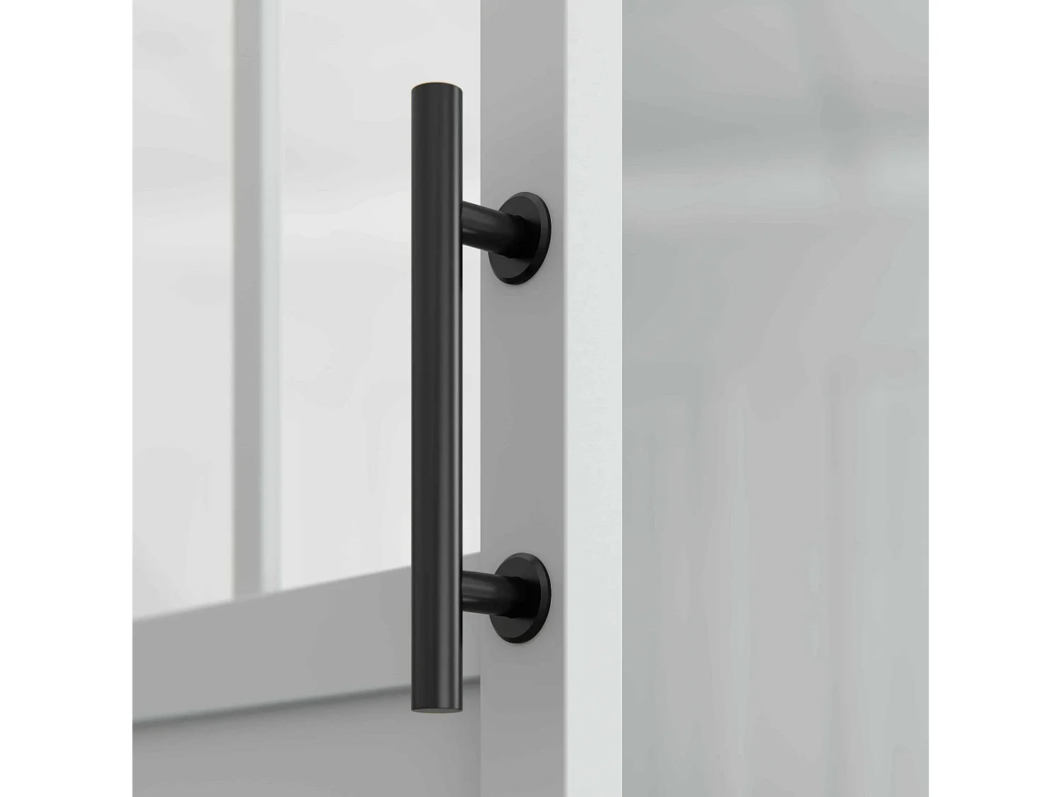 Porte Coulissante avec Rail - Atelier Blanche 83 cm - Avec poignée