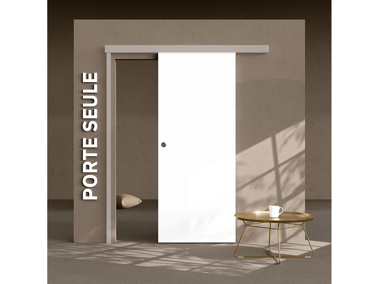 Porte Coulissante Seule - Prépeinte Plane 83 cm