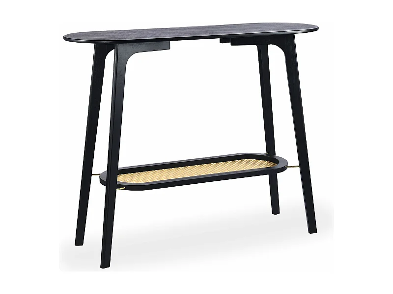 Console moderne Yokori en cannage et Bambou Noir