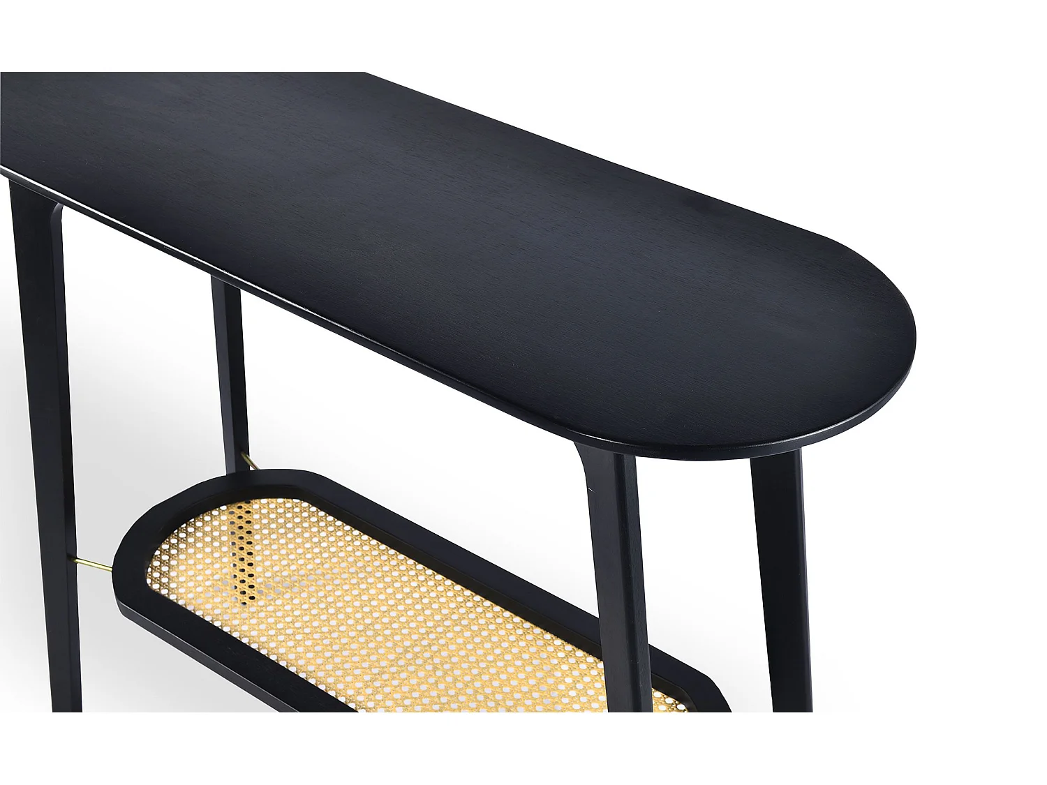 Console moderne Yokori en cannage et Bambou Noir