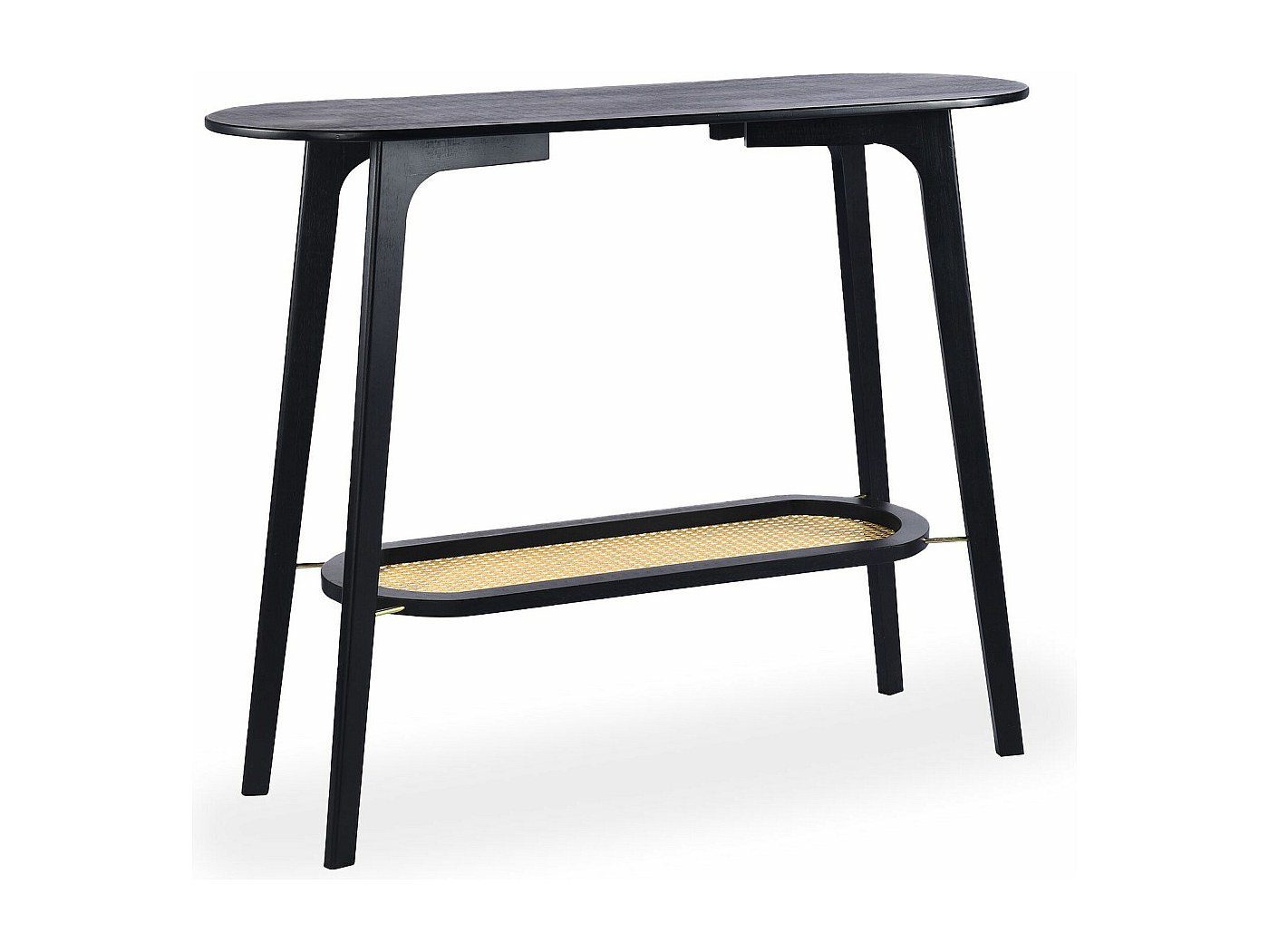 Tavolino Consolle Moderno In Legno Multistrato Nero | 75x40x75 Cm, Con Piedini Regolabili