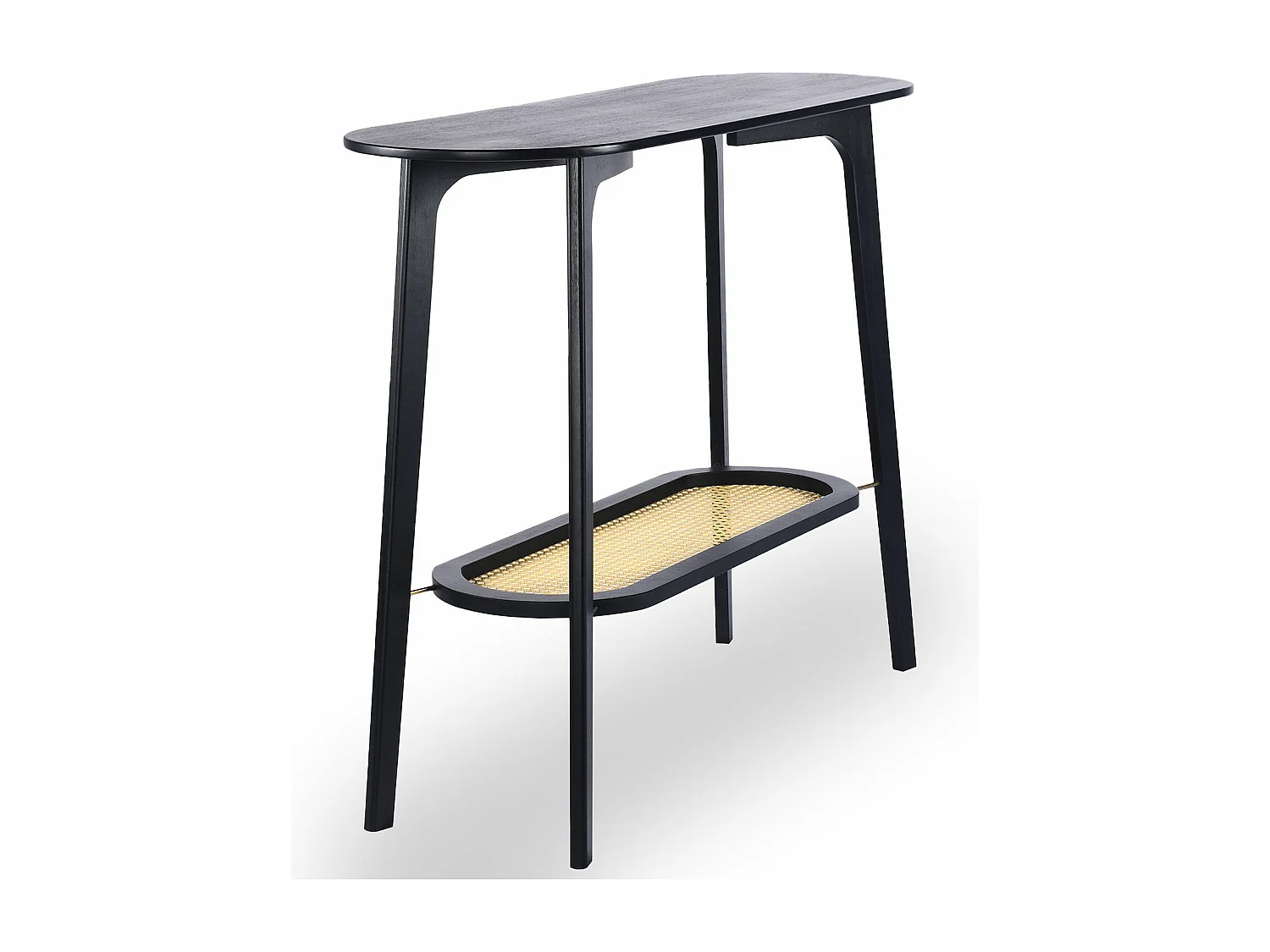 Console moderne Yokori en cannage et Bambou Noir