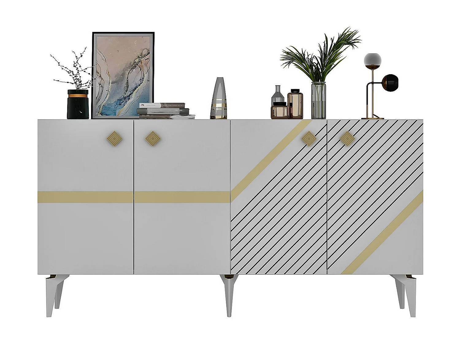 Aparador Iris Blanco dorado150x79x40 cm