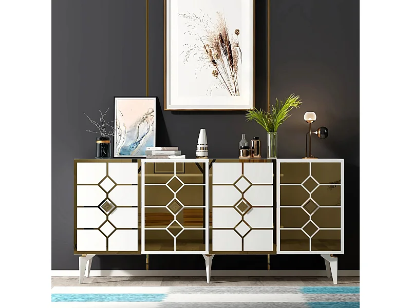 Aparador Irmak Blanco dorado150x79x40 cm