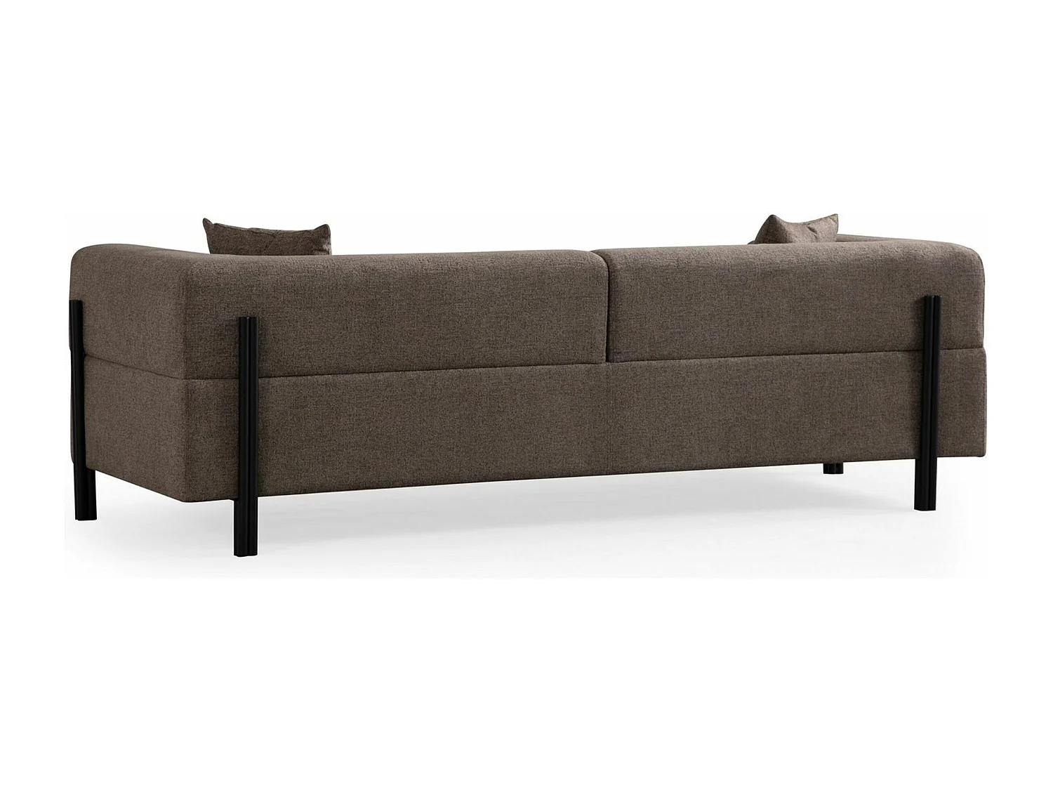 Canapé moderne 3 places Capertio Tissu Vert et Métal Noir