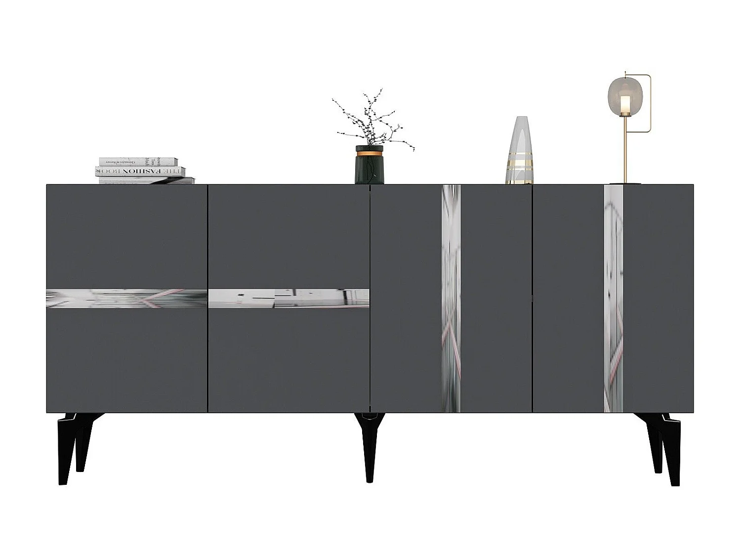 Aparador Vania Antracita Plata 150x79x40 cm