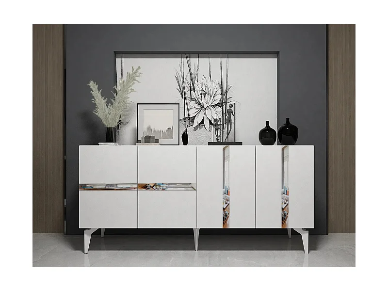 Aparador Vania Blanco Plata 150x40x79 cm