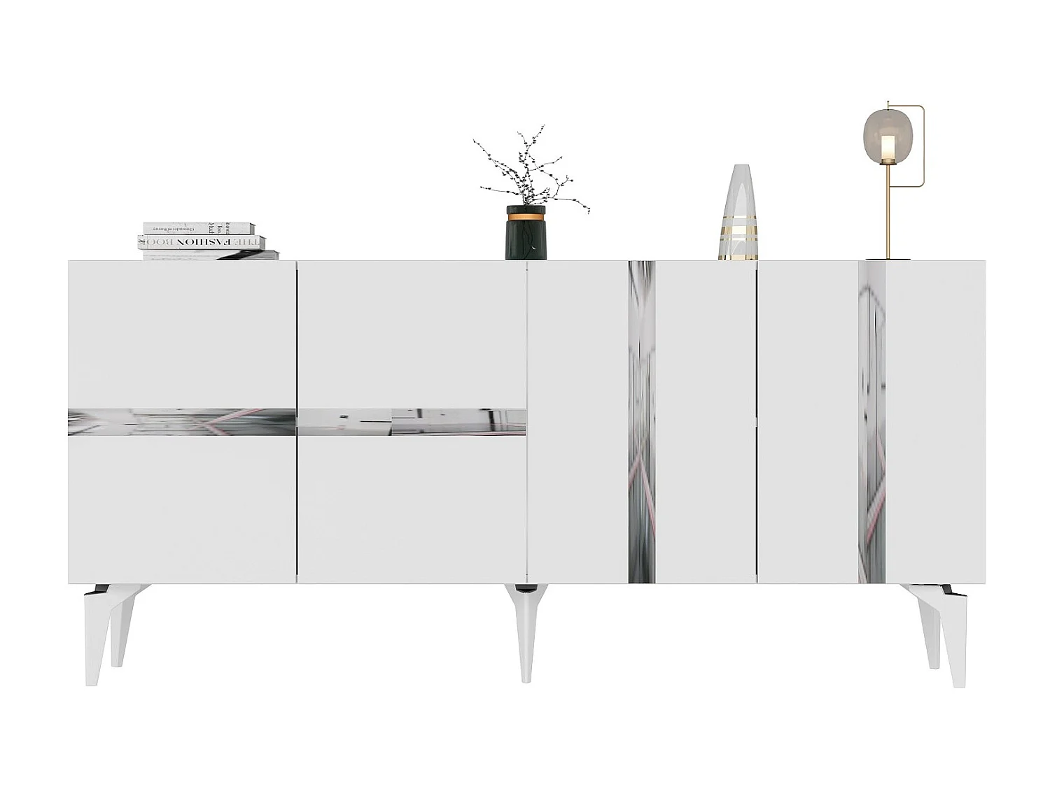 Aparador Vania Blanco Plata 150x40x79 cm