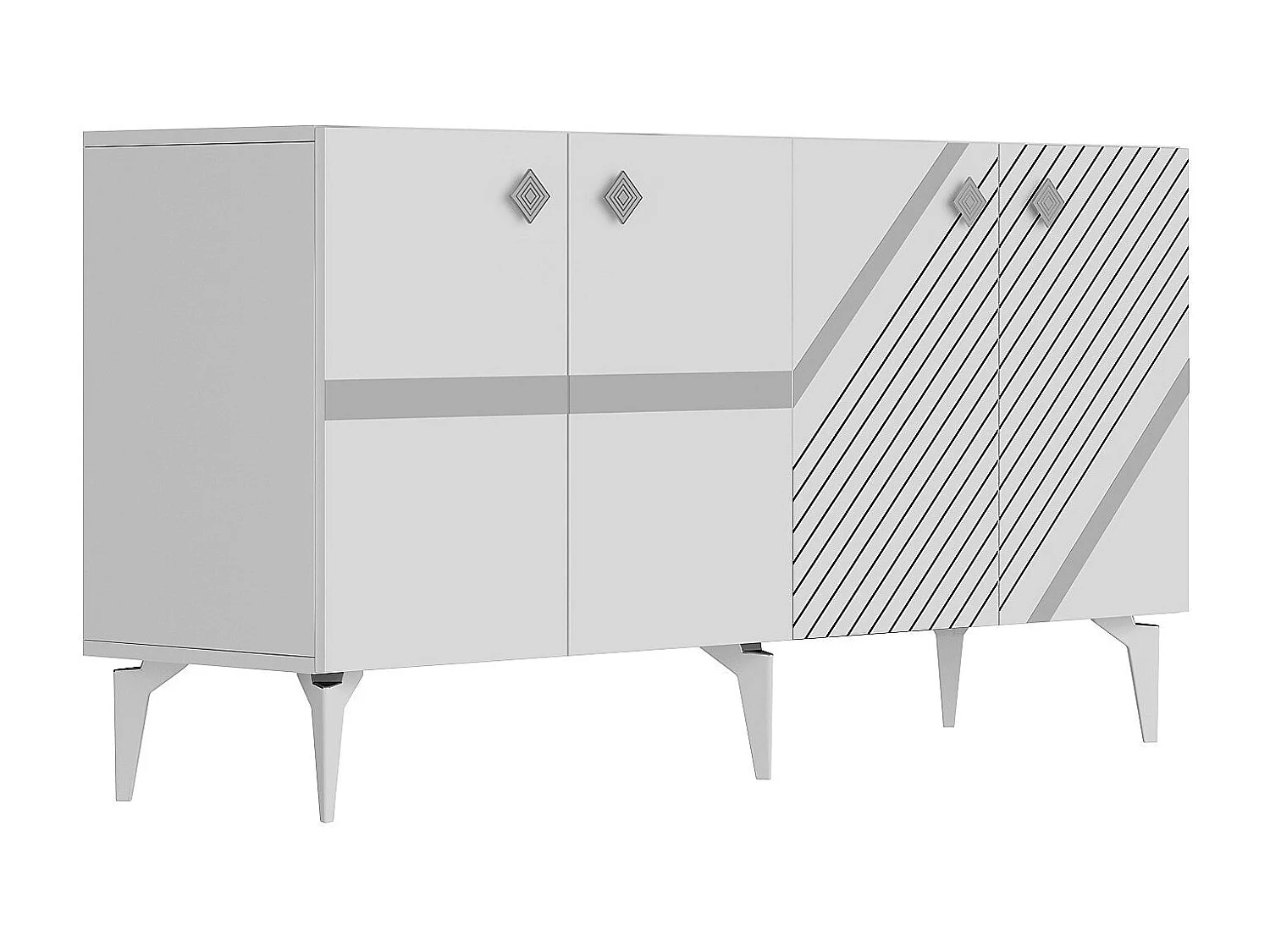 Aparador Iris Blanco Plata 150x79x40 cm