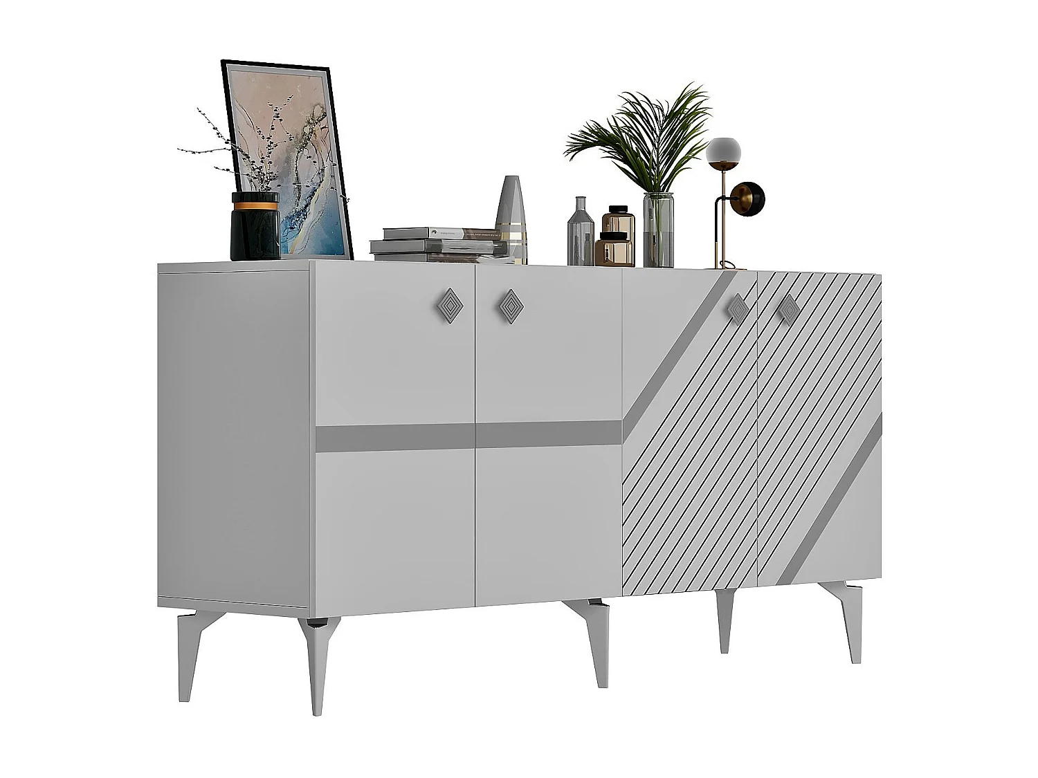 Aparador Iris Blanco Plata 150x79x40 cm