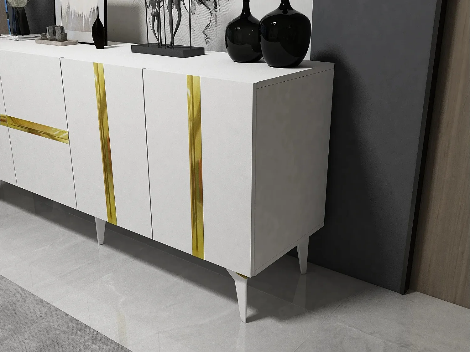 Aparador Vania Blanco dorado150x79x40 cm